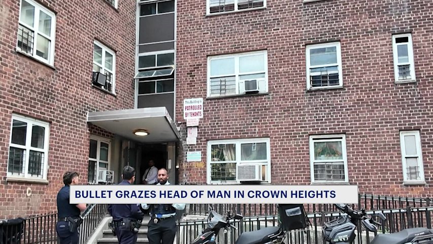 Video thumbnail for 26-year-old man grazed in the head by bullet in Crown Heights