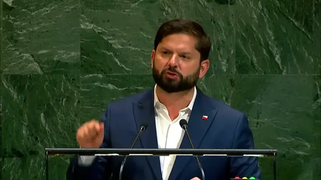 'Video thumbnail for Chile’s president draws parallel between Gaza and Holocaust at UNGA'