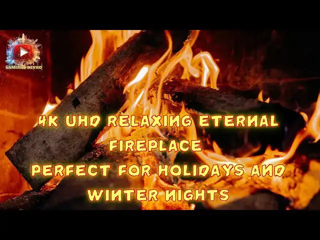 'Video thumbnail for 4K UHD Relaxing Eternal Fireplace - Perfect for Holidays and Winter Nights'