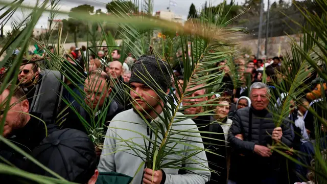 'Video thumbnail for Palestinian Christians mark sombre Palm Sunday in occupied East Jerusalem'