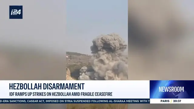 Video thumbnail for Hezbollah disarmament: Lebanese media claims Israel building border wall inside Lebanon