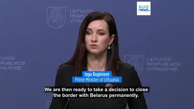 'Video thumbnail for Lithuania draws up plans to shut Belarus border crossings indefinitely after balloon incursions'