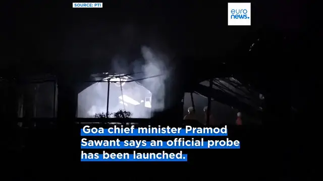 Video thumbnail for At least 25 people killed and six injured after fire at popular nightclub in Indian state of Goa