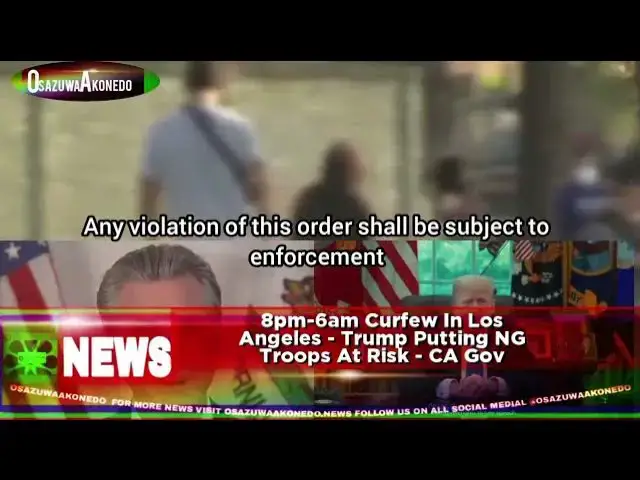 Video thumbnail for 8pm-6am Curfew In Los Angeles - Trump Putting NG Troops At Risk - CA Gov