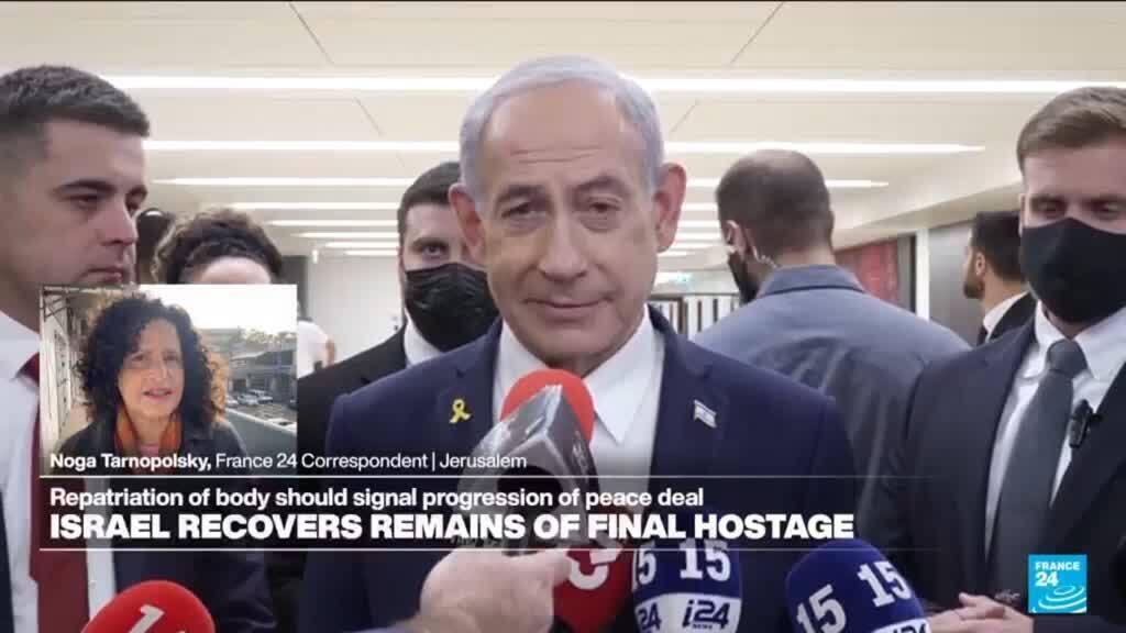 Video thumbnail for Israel recovers last Gaza hostage remains, ceasefire moves to next phase