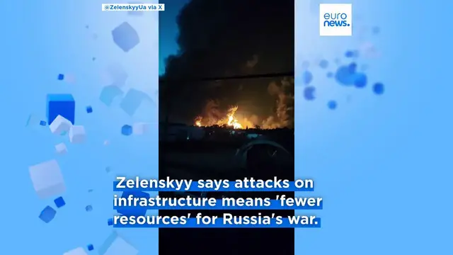 Video thumbnail for Ukraine strikes two oil refineries in Russia as it continues to target Moscow's energy industry