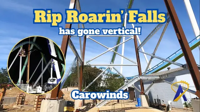 Video thumbnail for They Went VERTICAL! Rip Roarin' Falls Construction Update at Carowinds