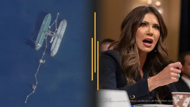 Video thumbnail for Drug war rationale emerges in tanker seizure; Noem faces calls to resign
