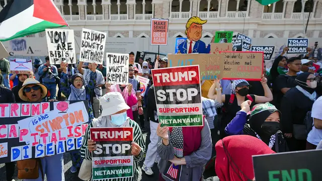 'Video thumbnail for Anti-Trump rally held in Malaysia over Gaza war'