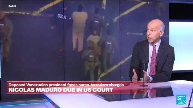 Video thumbnail for Nicolas Maduro's first appearance in court on drug trafficking charges