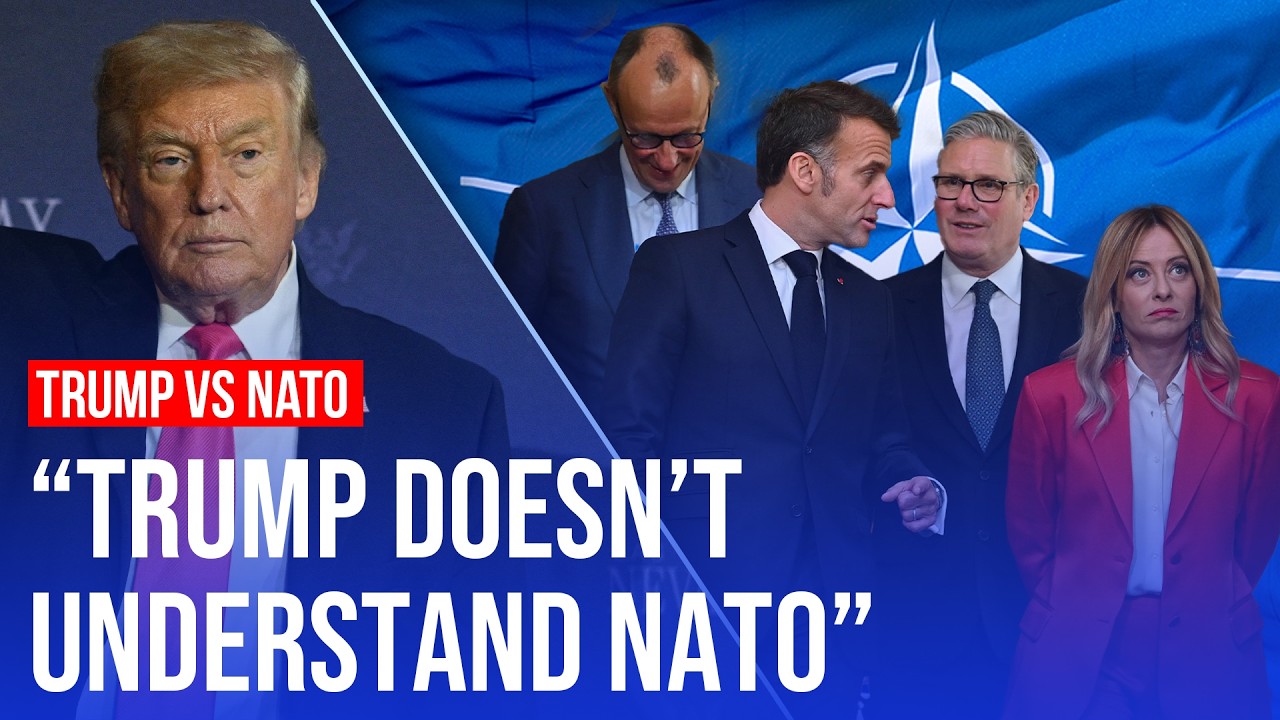Video thumbnail for Trump condemns 'useless paper tiger' NATO after Strait of Hormuz reopens