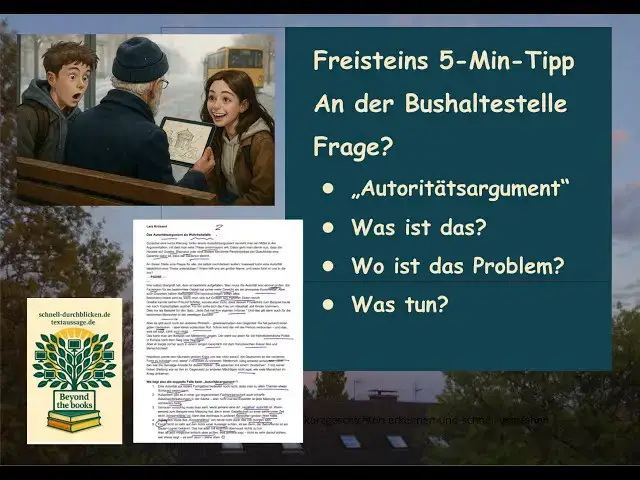 Video thumbnail for Das "Autoritätsargument" als Wahrheitsfalle - Vorsicht bei berühmten Zitaten , aber auch im Alltag!