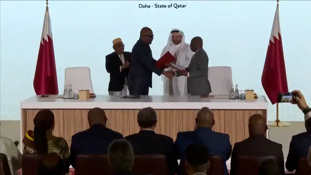 Video thumbnail for DRC and M23 sign peace agreement in Doha