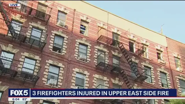 'Video thumbnail for 3 firefighters injured in Upper East Side fire'
