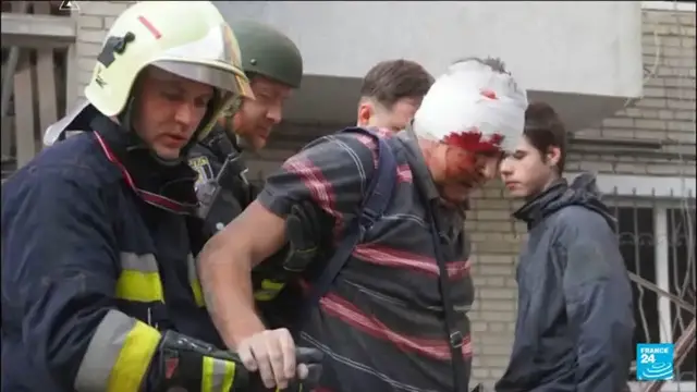 Video thumbnail for Russian strikes kill at least 8, wound dozens across Ukraine