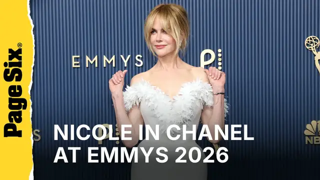 Video thumbnail for Nicole Kidman serves sculptural floral fantasy in Chanel at Emmys 2026