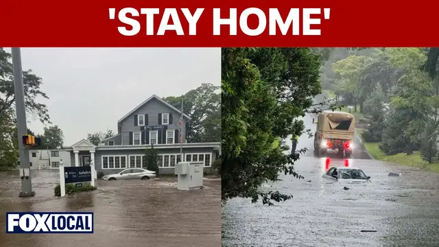 Video thumbnail for Officials issue urgent warning to 'stay home' amid dangerous flooding in Westport