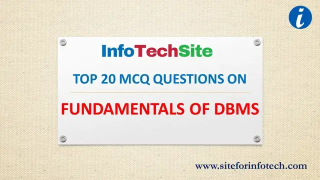 'Video thumbnail for MCQ Questions on Fundamentals of DBMS Part-1 #mcq #mcqquestions #mcqquestionandanswers'