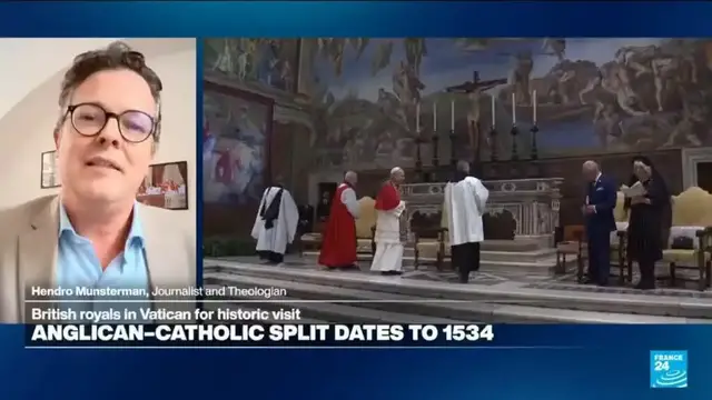 'Video thumbnail for King Charles becomes first head of Church of England to pray with Pope'