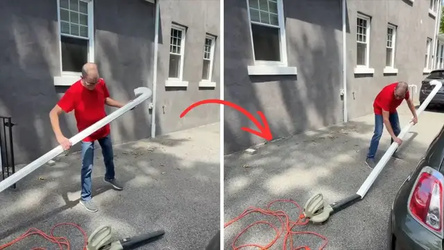 Video thumbnail for Stick a PVC Pipe Into A Leaf Blower For This Brilliant Outdoor Hack