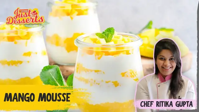 Video thumbnail for 3 Ingredients Mango Mousse Recipe in just 15 mins | Eggless & Tasty Mango Dessert Recipe