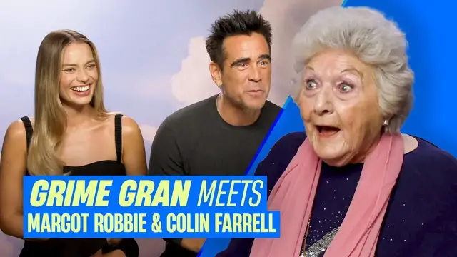'Video thumbnail for Margot Robbie and Colin Farrell have a heart to heart with Grime Gran! | Capital'