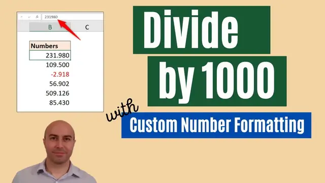 'Video thumbnail for Display Number Divided by 1000 - Custom Number Format'