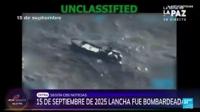 'Video thumbnail for Colombia accuses US of killing fisherman, Trump confirms strike on 'drug-smuggling submarine''