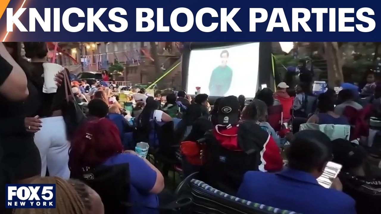 Video thumbnail for Block parties cheer Knicks on throughout NYC