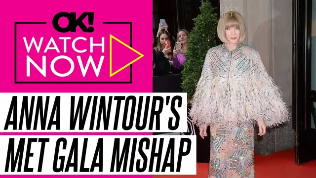 Video thumbnail for Anna Wintour's Fashion Faux Pas! Editor Walks Met Gala 2025 Blue Carpet With a Lipstick Stain on Her Dress: Photo