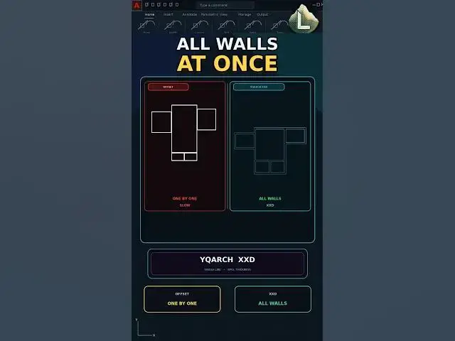 Video thumbnail for Give Walls Thickness in AutoCAD with YQArch XXD
