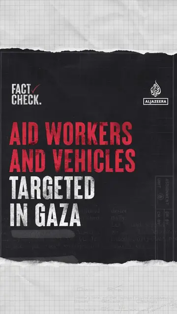 'Video thumbnail for FACT CHECK: Aid workers and vehicles targeted in Gaza'