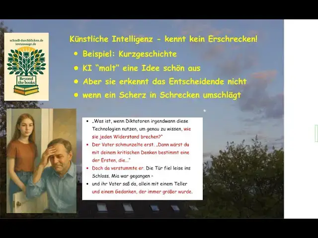 'Video thumbnail for KI kennt kein "Erschrecken" - bei einer Kurzgeschichte erkennt sie nicht, wo genau es "brennt"'