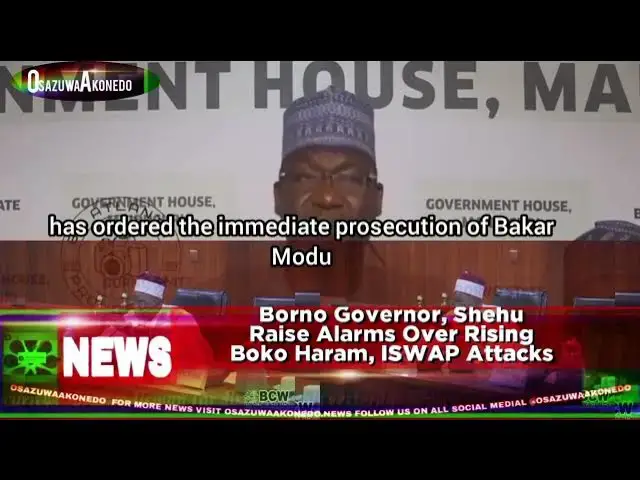 Video thumbnail for Borno Governor, Shehu Raise Alarms Over Rising Boko Haram, ISWAP Attacks