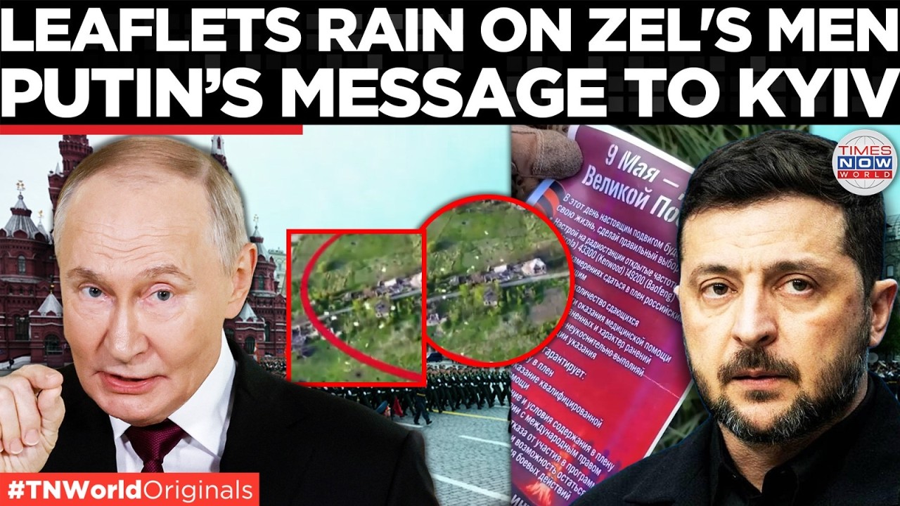 Video thumbnail for Victory Day 2026: Russian Drones Rain Leaflets On Ukrainian Troops; Kremlin Invokes WWII Brotherhood