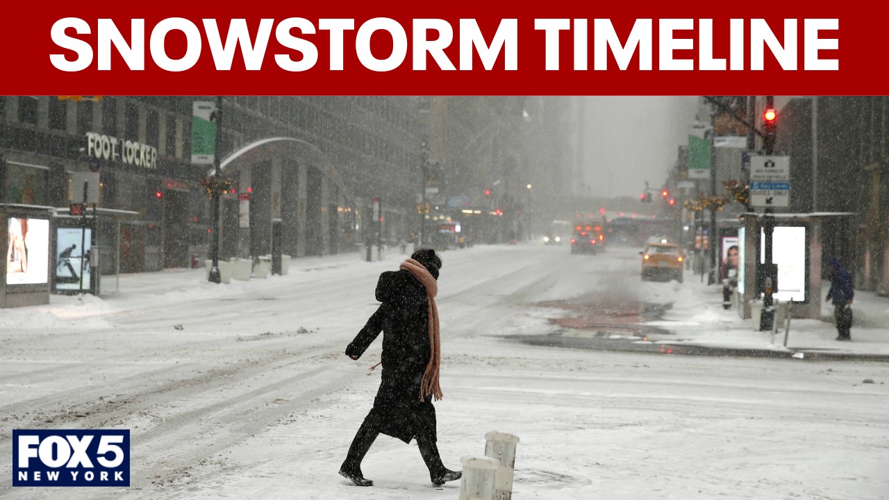 Video thumbnail for NYC timeline: When will snow be the heaviest?