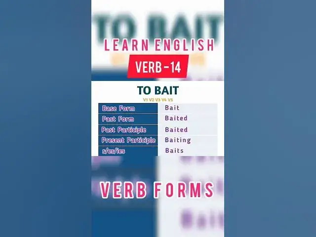 Video thumbnail for Ballarag, Bail, Bait Verb Forms In English V1 V2 V3 V4 V5 | #verbforms #pasttense #englishgrammar