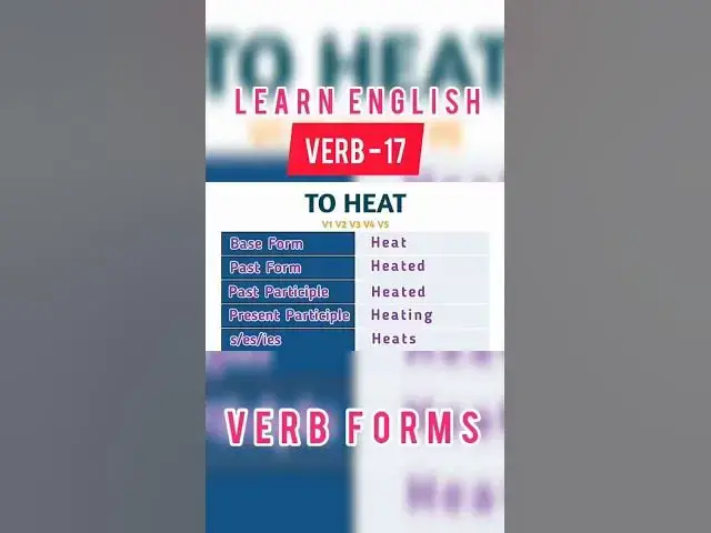 Video thumbnail for Past tense of Heat #verbforms #pasttense #learnenglish