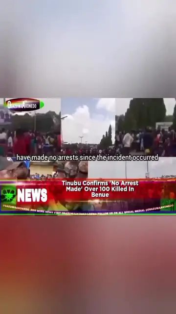 Video thumbnail for Tinubu Confirms 'No Arrest Made' Over 100 Killed In Benue