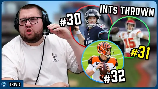 Video thumbnail for Who threw the 31st most INTs in 2020? (NFL Triple Threat)