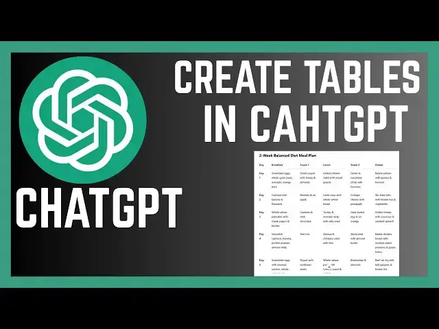 'Video thumbnail for How To Create Tables In ChatGPT | Convert Chats To Tables'