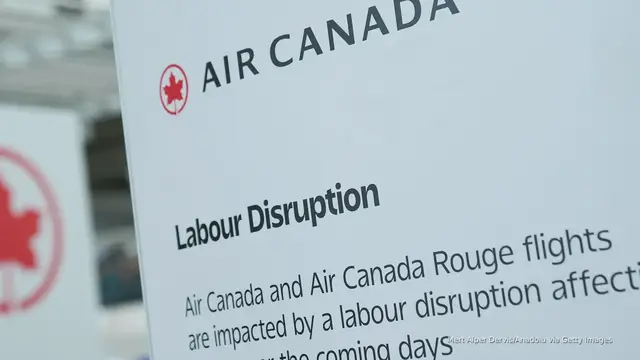 'Video thumbnail for Major flight disruptions due to Air Canada labor unrest involving flight attendants'