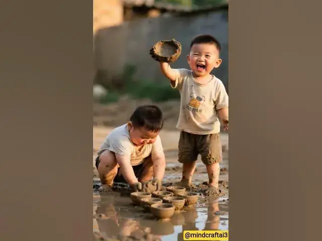Video thumbnail for Little Baby Makes Crockery from Mud – Cutest Mess Ever! 😂👶 #shortsfeed #shorts