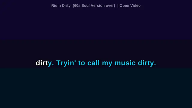 Video thumbnail for *Karaoke w/ Lyrics* Ridin' Dirty (Soul Cover) - not Tyler