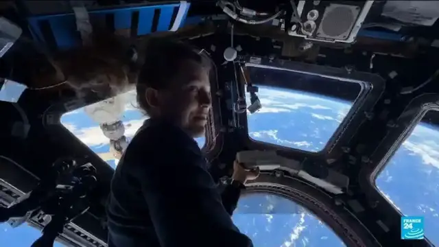 Video thumbnail for French astronaut Adenot begins journey back to Earth