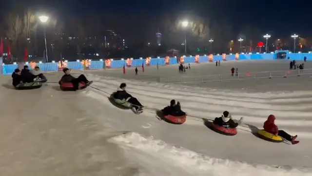 Video thumbnail for Snow Tubing Spill Sparks Laughter in Liaoning