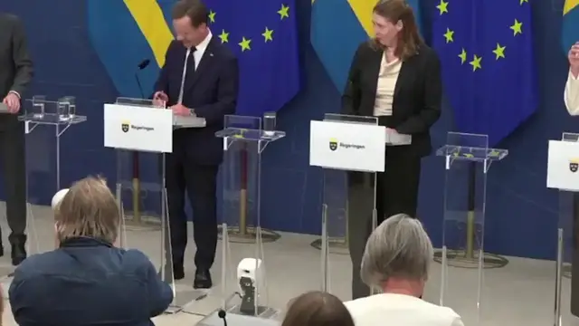 'Video thumbnail for Watch the moment Swedish Health Minister COLLAPSES during press conference'