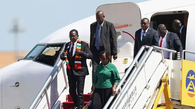 'Video thumbnail for Zimbabwe's Mnangagwa joins global leaders for Beijing parade'