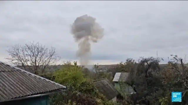 'Video thumbnail for Russia targets Kyiv in latest drone attack amidst stalling talks with US'