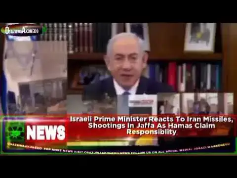 Video thumbnail for Israeli Prime Minister Reacts To Iran Missiles, Shootings In Jaffa As Hamas Claim Responsiblity